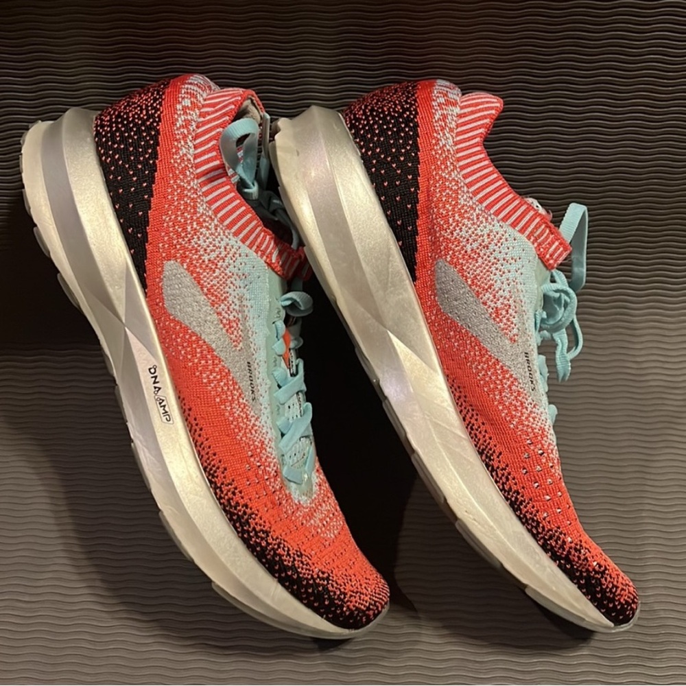 Brooks Women's Levitate 2 Running Shoes- Coral, Aqua, and Black